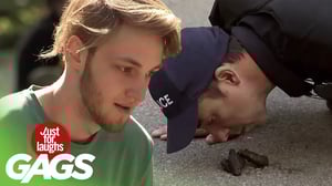 Cop Sniffs Dog Poop Prank