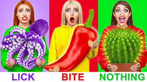Bite, Lick or Nothing Challenge 물기,핥기 또는 아무것도 도전 Multi DO 다 마