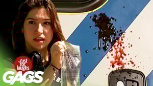 Blood Squirts on Ambulance and Angers Driver