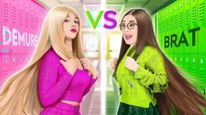 謹慎的乖乖女 vs 淘氣鬼!有錢 vs 沒錢的學校技巧與 123 GO! 的搞笑時刻