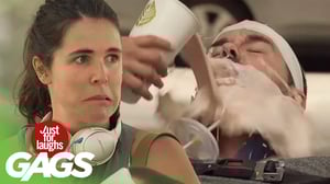 Injured Man CHOKES on Milkshake Prank