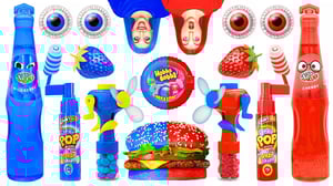 Red Food vs Blue Food Color Challenge #3 | 레드 푸드 vs 블루 푸드 컬러 Multi DO 다 마