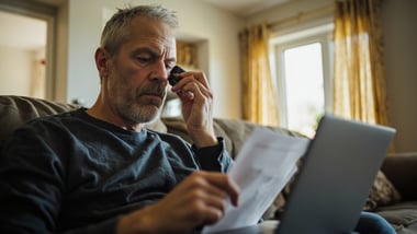 customer reading pest control reviews online on a laptop