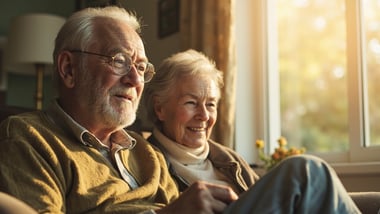 Senior couple enjoying discounted restaurant meal together in 2026