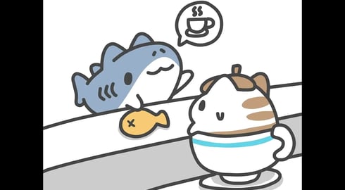 [BugCat-Capoo] Shark bugcat buying coffee
