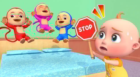 五隻小猴子 🐒 Five Little Monkeys Jumping on the Bed | 人氣兒歌 | PukaCoco -  兒歌與童謠 Kids Song & Nursery Rhymes