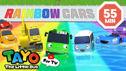 ¡Muestra tus colores!🌈 | Autos Arcoíris | Dibujos animados para niños | Tayo Español