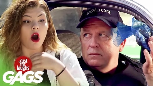 Cop Gets Hit in the Face With Dog Poop Prank