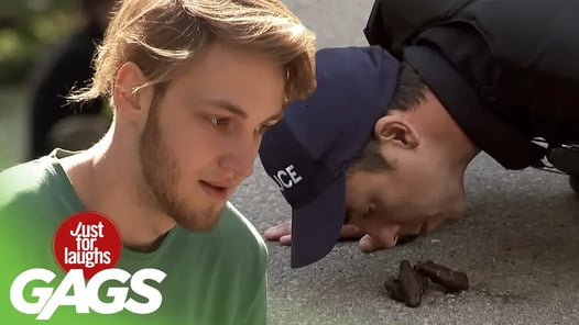 Cop Sniffs Dog Poop Prank