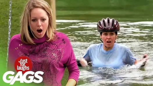 Girl on Swing Kicks Lady in the Face Prank