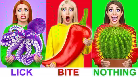Bite, Lick or Nothing Challenge 물기,핥기 또는 아무것도 도전 Multi DO 다 마