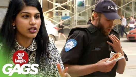 Clumsy Cop Chokes On Hot Dog