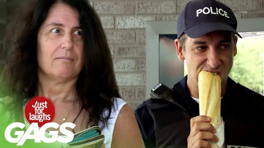 Hungry Cop Eats Stranger's Food