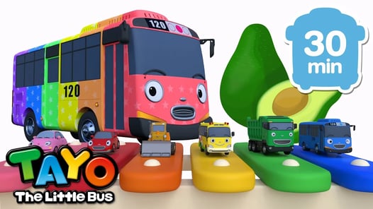 🎵Kompilasi Lagu Warna Anak🌈 l Belajar Warna l Melewati Terowongan Pelangi l Tayo Bus Kecil