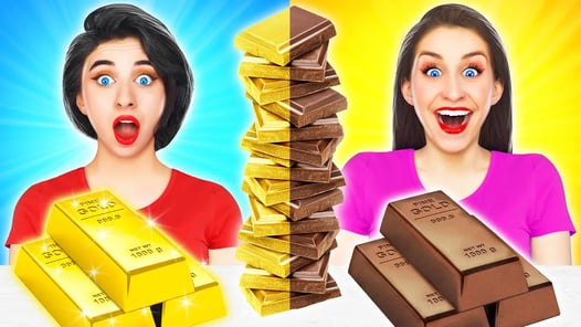 Chocolate vs Real Food Challenge 초콜릿 대 실제 음식 Multi DO 다 마