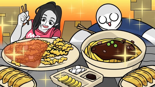 이삿날 짜장면 먹방