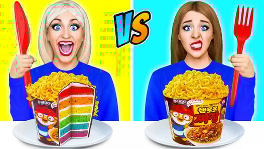 Cake vs Real Food Challenge #2 케이크 대 실제 음식 도전 Multi DO 다 마