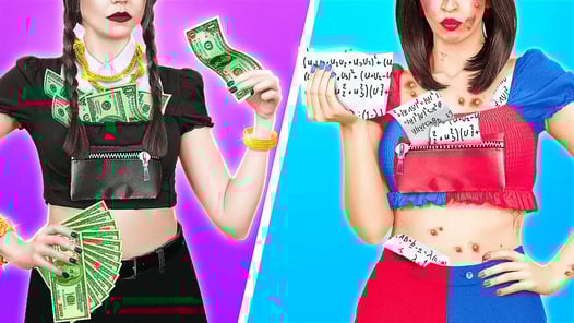 富有的星期三 VS 貧窮的POMNI || 由123 GO! 提供的便宜與昂貴的學校秘訣
