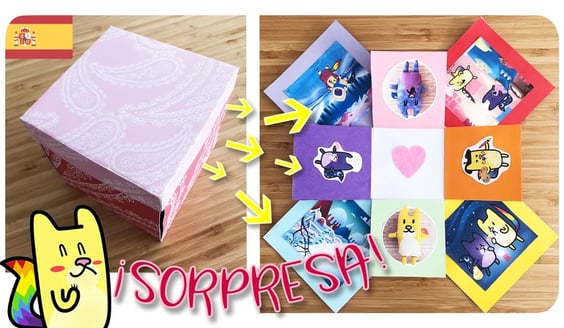 DIY 🎁 CAJA SORPRESA 💝 Regalos Originales de San Valentín para hacer en CASA💗Gato Rainbow & Gata Moon