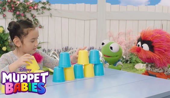 Cup Stacking 🥤| Muppet Babies Play Date | Disney Junior