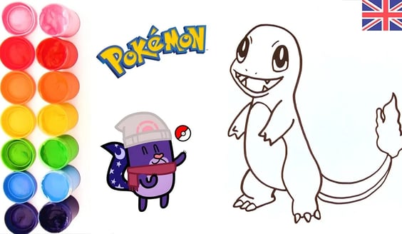 HOW to PAINT EEVEE and CHARMANDER 🔥draw POKÉMON 🖌ART for KIDS 🎨 Gato Rainbow & Gata Moon