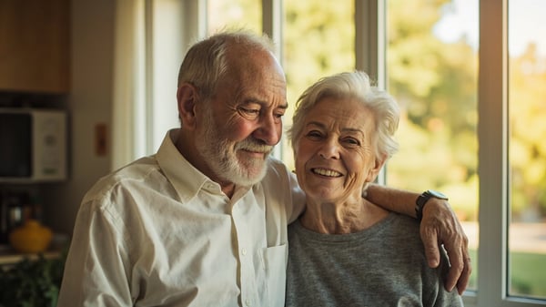 Senior woman receiving home health aide assistance with daily activities at home in 2026