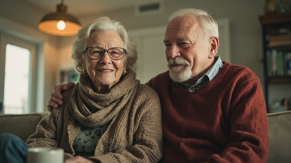 Senior woman wearing modern hearing aid device and smiling confidently in 2026