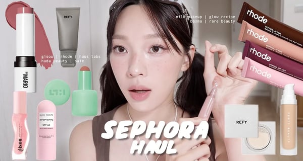 滿滿驚喜的Sephora開箱🛒❤️‍🔥rhode唇蜜包色/涼感水蜜粉/REFY滾滾乳/SIMIHAZE唇膏 Gisou, Glow Recipe, SAIE, Tower 28 | heyitsmin