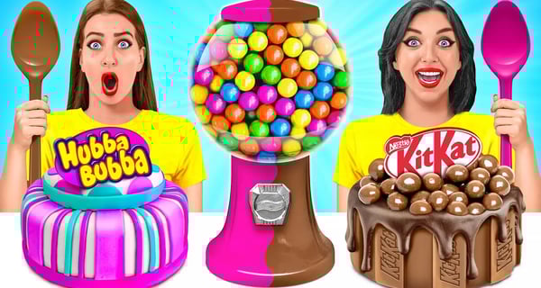 Bubble Gum vs Chocolate Food Challenge #2 풍선껌 대 초콜릿 음식 챌린지 Multi DO 다 마