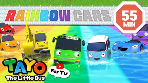 ¡Muestra tus colores!🌈 | Autos Arcoíris | Dibujos animados para niños | Tayo Español