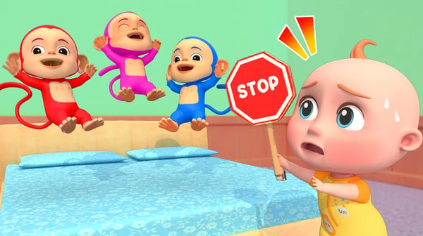 五隻小猴子 🐒 Five Little Monkeys Jumping on the Bed | 人氣兒歌 | PukaCoco -  兒歌與童謠 Kids Song & Nursery Rhymes