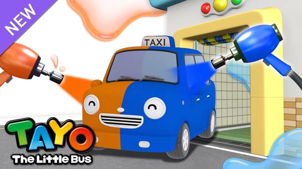 Mari mewarnai taksi putih🚖🎨 | Belajar Warna Bahasa Indonesia🌈 | Lagu Anak-anak | Tayo Bus Kecil