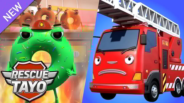 消防車フランク、ドーナツ屋に家事が起こった！🚒 l 子供向けアニメ l 🚨レスキュータヨ童話 l 消防車ーアニメ l ちびっこバス タヨ