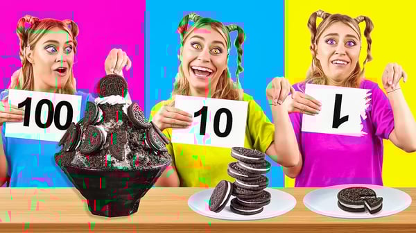 100層フードチャレンジ｜巨大食品と小さな食品を24時間食べ続ける！ by GOTCHA! #3