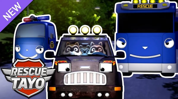 レスキュートラックストロング、夜のレスキュー作戦！🚔 l 子供向けアニメ l 🚨レスキュータヨ童話 l パトカーアニメ l ちびっこバス タヨ