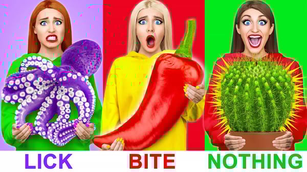 Bite, Lick or Nothing Challenge 물기,핥기 또는 아무것도 도전 Multi DO 다 마