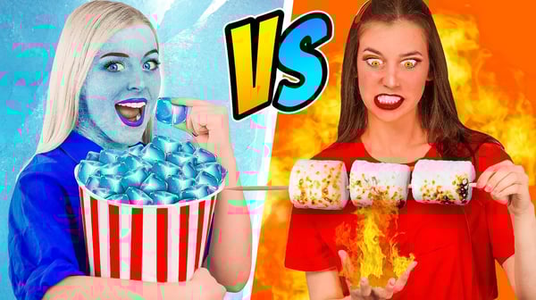 热vs冷女孩挑战|冰冷的女孩VS女孩着火了!Multi DO Challenge