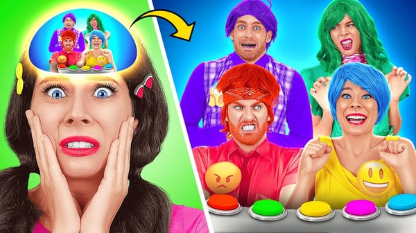 我的情緒控制我!*如果你是顛倒的 Emoji* 123 GO! 的搞笑情境
