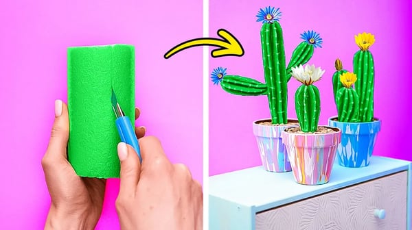 DIY ROOM DECOR WITH UNEXPECTED MATERIALS 😍🌵