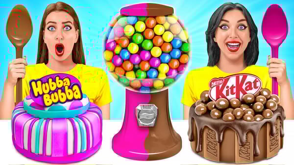 Bubble Gum vs Chocolate Food Challenge #2 풍선껌 대 초콜릿 음식 챌린지 Multi DO 다 마