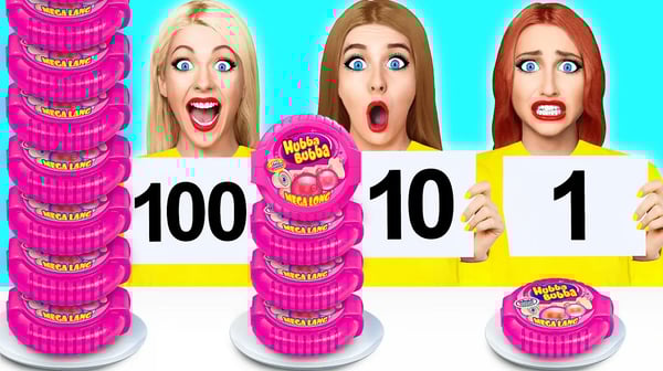 100 Layers of Color Food Challenge 색깔 음식의 100 개의 층 Multi DO 다 마