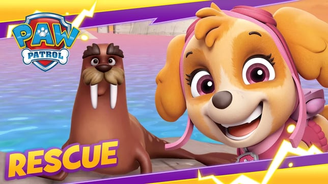 Pups Save Wally the Walrus! - PAW Patrol - Cartoon and Game Rescue Episode for Kids