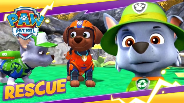 Rocky and Zuma Solve a Stinky Mystery! | PAW Patrol | Cartoon and Game Rescue Episode