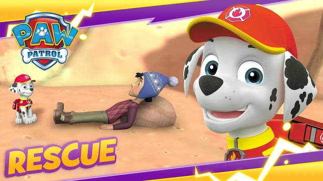 Medic Marshall and Rubble Rescue Jake! - PAW Patrol - Cartoon and Game Rescue Episode for Kids