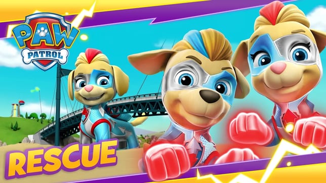 Mighty Twins Rebuild the Bridge! - PAW Patrol - Cartoon and Game Rescue Episode for Kids