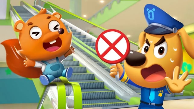 Escalator Monster | Police Cartoon | + More Sheriff Labrador Cartoons | Cartoon for Kids | BabyBus