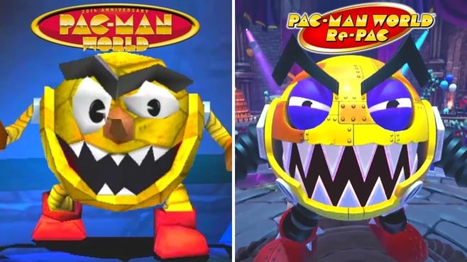 Pac-Man World Re-Pac - All Bosses Comparison (PS1 vs PS5)
