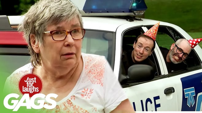 Surprise Police Birthday Party After Being Pulled Over Prank