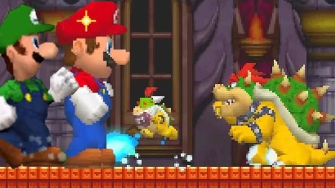 New Super Mario Bros DS - Mega Mushroom Mario vs All Bosses