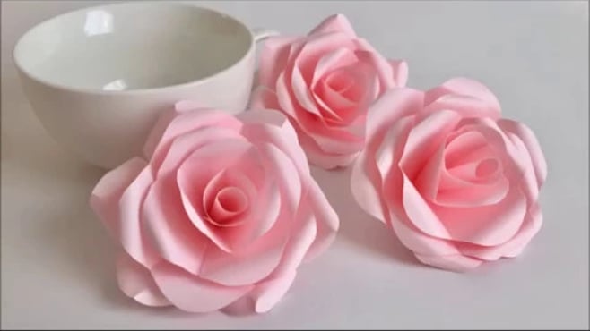 【Paper Flower】とても簡単!美しいバラ Beautiful Paper Rose
